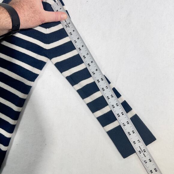 Ann Taylor Tunic Style Shirt Woman's XS VINTAGE Made in Hong Kong Navy Stripe - Picture 10 of 11